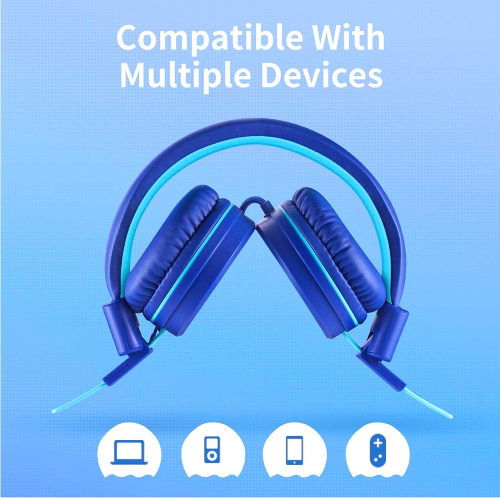 POWMEE P10 Kids Stereo Headphones with Microphone for Children